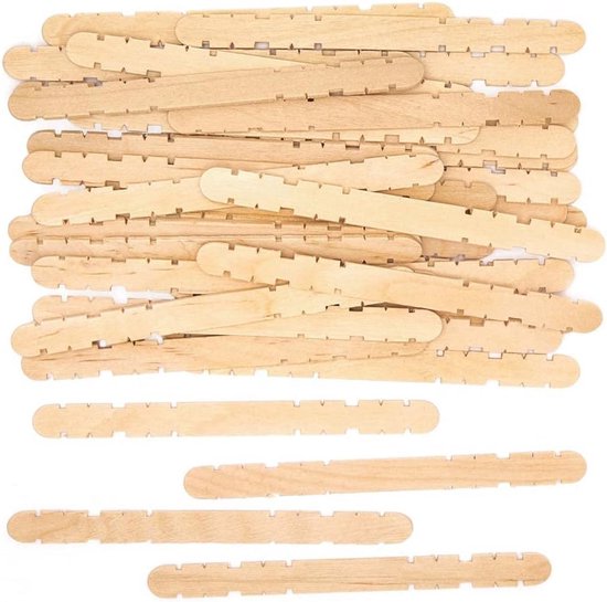 Houten bouwstokken, 200 stuks, 11,5 cm van Merkloos