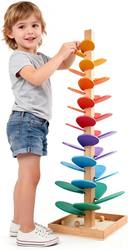 Houten Klankboom Kogelbaan met Regenboogeffect voor Kinderen van Small Foot