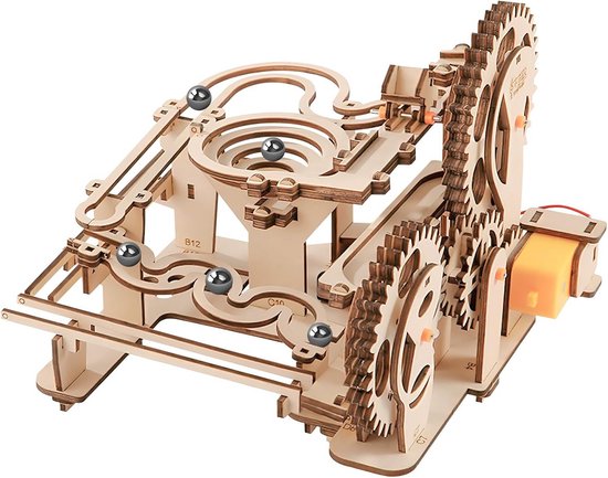 Houten Knikkerbaan Puzzel 3D Mechanisch Modelbouwset - 253 Delen van Merkloos