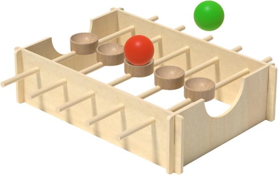 Houten Knikkerbaan Spel - Educatief Speelgoed - Cognitieve Ontwikkeling - Dynamische Rotatiestructuur - 35 x 178 x 45 cm van Merkloos