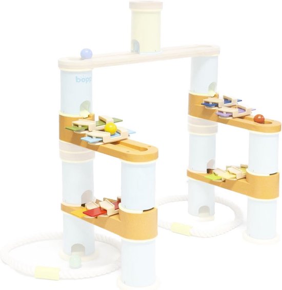 Houten Knikkerbaan Uitbreidingsset Muziek en Loopsnelheid voor Kinderen vanaf 3 Jaar van Merkloos