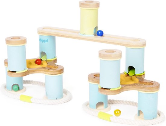 Houten Marmeren Baan Uitbreiding - Wip en Draai Elementen - STEM Speelgoed voor Kinderen 3+ van Merkloos