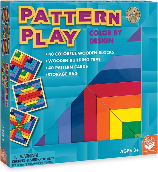 Houten Patroonblokken Set - Educatief Speelgoed voor Patronen Leren en Fijne Motoriek - Vanaf 2 Jaar van Merkloos