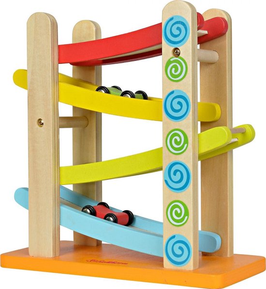 Houten Racebaan met Kleurrijke Elementen voor Kinderen van Merkloos