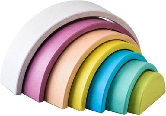 Houten Regenboog - Heldere Kleuren van Merkloos