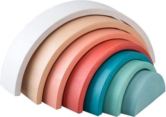 Houten Regenboog - Pastel van Merkloos