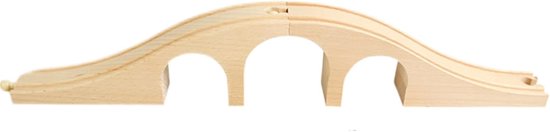 Houten Trein Brug - Houten Baan Accessoire - Trein Spelen - Universele Compatibiliteit - 44 x 4 x 7.5 cm van Merkloos