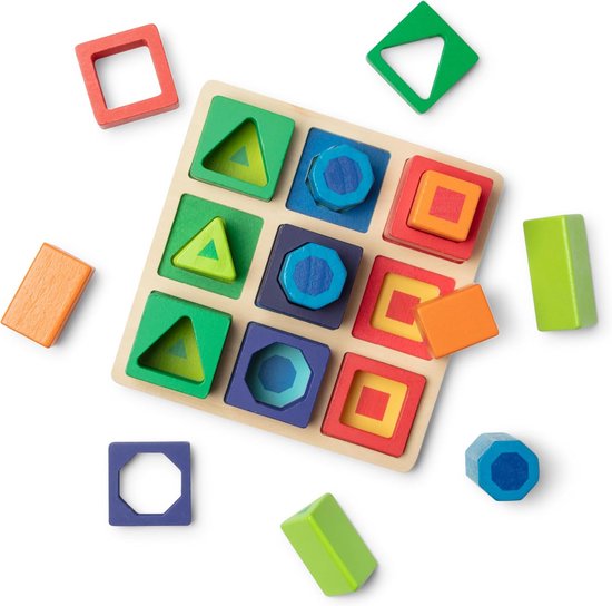 Houten Vormensorteerset voor Kinderen Educatief Speelgoed vanaf 3 Jaar van Merkloos
