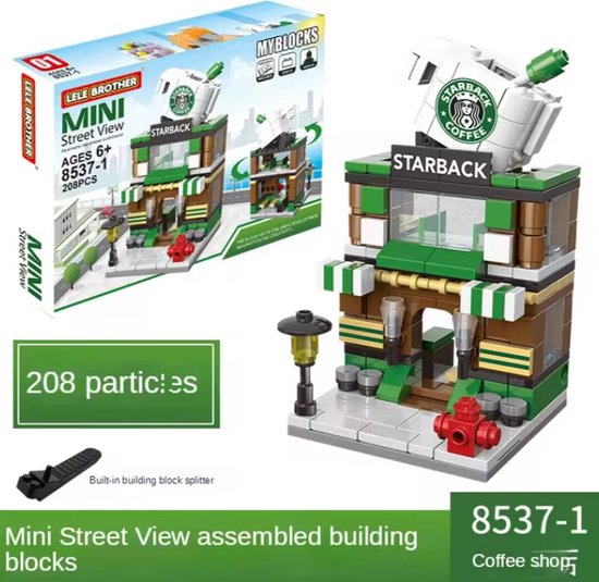 Huis Bouwstenen Mini City Store Street View ´Starback´ Kinderspeelgoed voor Jongens En Meisjes Leuk Geschenk Compatibel Met Lego (Building Blocks) van Mokde Mondge
