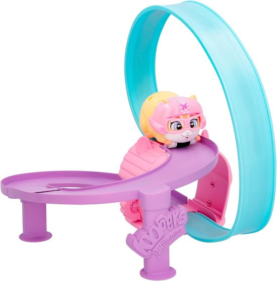 Interactief Hamsterspeelgoed met Wiel en Flexibele Racebaan - Verzamelbare Loopers voor Kinderen vanaf 3 Jaar van Merkloos