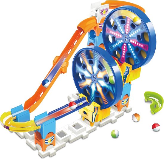 Interactieve Marmeren Piste Fun Fair Set met Reuzenwielen - 24 Componenten - Kindvriendelijk van Bouwspeelgoed