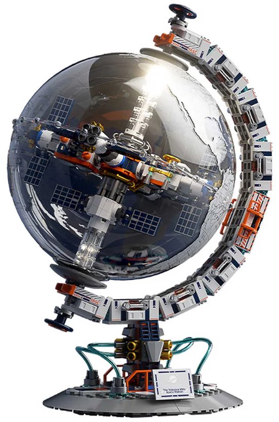 Jaki CK006 Wereldbol Icons edition bouwset | Artemis Space architecture modelbouw | Engels-talig wereldkaart | Classic Creator STEM ideas speelgoed | Technic nasa ruimtevaart bouwpakket voor volwassen & kinderen | Geschikt voor Lego | 986 bouwstenen van Merkloos