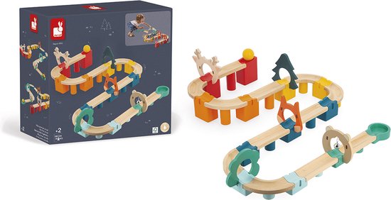 Janod - Mijn Eerste Ballenbaan - De Set Bevat In Totaal 44 Onderdelen Voor Het Maken Van De Leukste Ballenbaan! - Geschikt Vanaf 2 Jaar van Janod