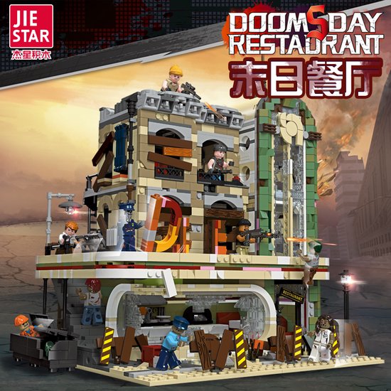 JieStar 89101 Moc 40173 Downtown Diner Apocalyps van Jiestar