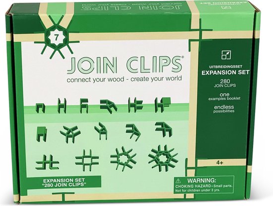 JOIN CLIPS constructiespeelgoed Uitbreidingsset 280 JOIN CLIPS (koppelstukken om te bouwen met KAPLA) van JOIN CLIPS