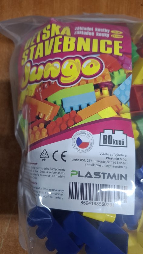 Jungo - Bouwblokken - 80 stuks - plastic - gekleurd van Jungo