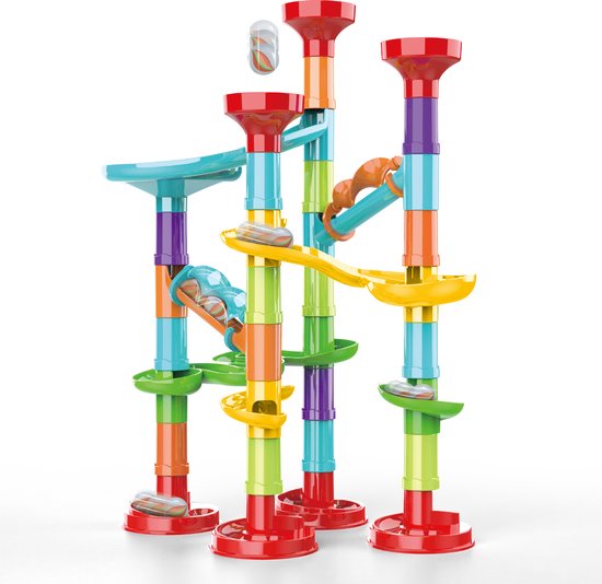 JUST23 Knikkerbaan S02 - Marble Run - 50 Onderdelen - Speelgoed van 3 tot 13 Jaar - Compatibel met S05 van Merkloos