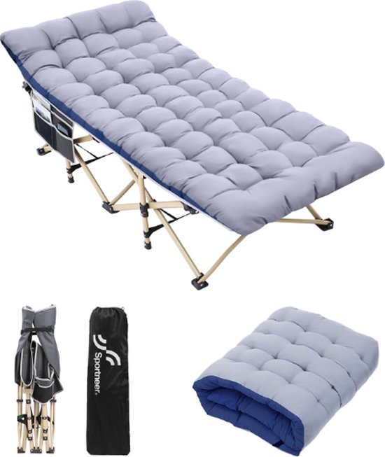 Kampeerbed – Voor Volwassenen – Campingbedje – Veldbed – Stretcher – Lidbed Inklapbaar – Multifunctioneel Design – Paars van Navaris