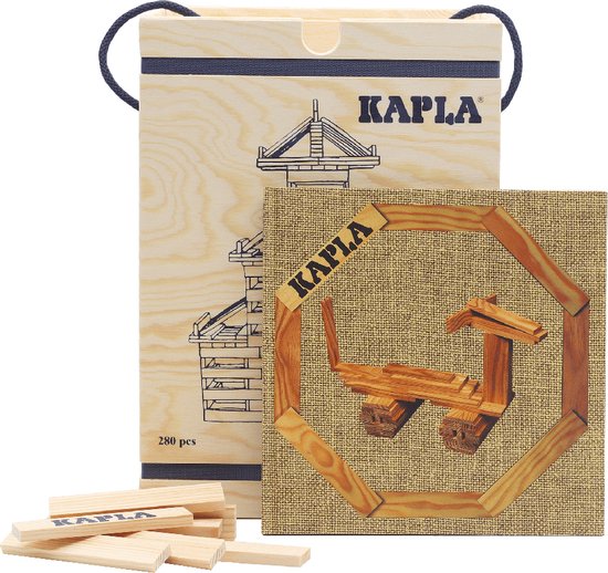 KAPLA - KAPLA Blank - Constructiespeelgoed - Geel Voorbeeldboek - 280 Plankjes van KAPLA