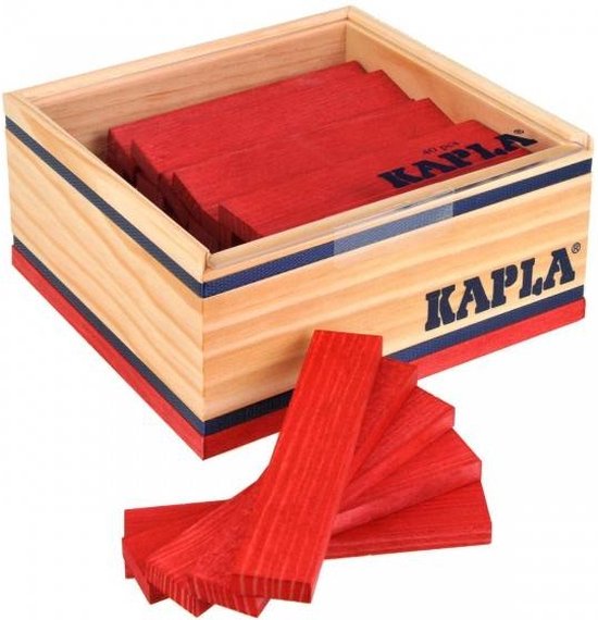 KAPLA - KAPLA Kleur - Constructiespeelgoed - Rood - 40 Plankjes van KAPLA