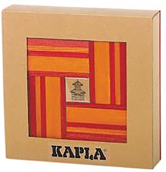 KAPLA - KAPLA Kleur - Constructiespeelgoed - Rood Oranje - 40 Plankjes + Voorbeeldboek van KAPLA