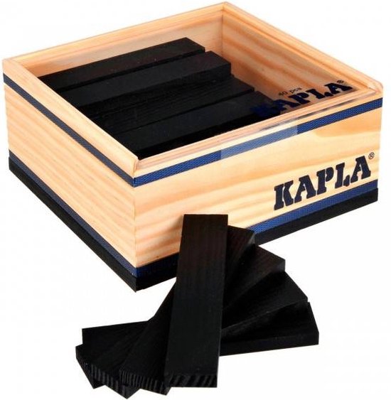 KAPLA - KAPLA Kleur - Constructiespeelgoed - Zwart - 40 Plankjes van KAPLA