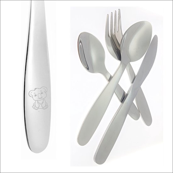 Kinderbestek Met Gravering - Koala van Kinder