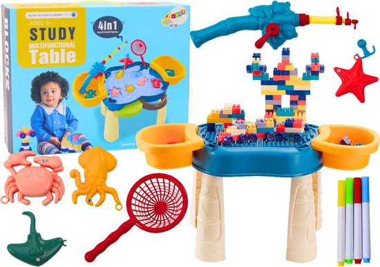 Kinderopvang Speeltafel 4-in-1 - CE-gekeurd - Educatief Speelstation van Angeltoys
