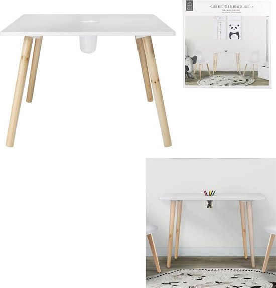 Kindertafel - Bouwtafel - Kindertafel met Potloten pot - Knutseltafel - Tekentafel van Merkloos