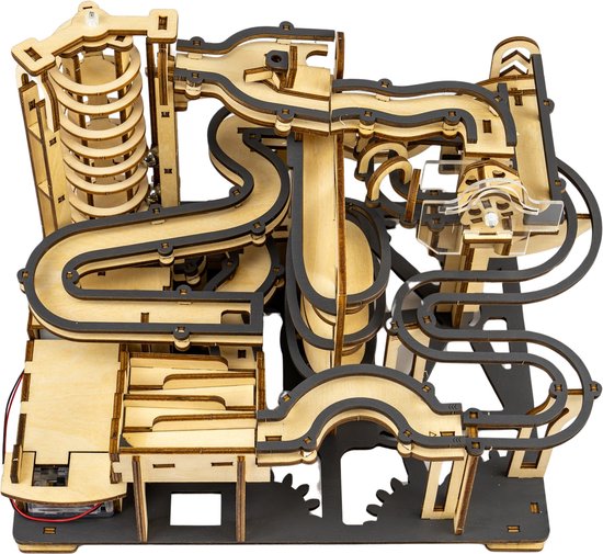 Kitcreatives Knikkerbaan Bouwpakket 'Racing Trip' - Houten knikkerbaan vanaf 12 jaar van Merkloos