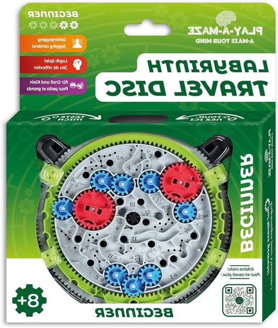 Knikker Labyrint Spel - Geduldspel 3D - Reisspel voor Kinderen - Met Draaiende Tandwielen - 17 cm x 21 cm van Merkloos