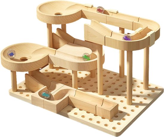 Knikkerbaan - Educatief Houten Doolhofbouwspeelgoed, Baldoolhofpuzzelspel Voor Leeractiviteiten En STEM | Ideaal Voor Verjaardagen, Kerstmis, Klaslokalen En Kleuterscholen van Merkloos
