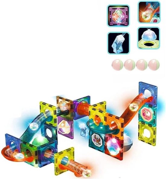 Knikkerbaan Magnetisch - Magnetische Ballenbaan Voor Kinderen Vanaf 3-8 Jaar - Spoor Met Accessoires van Ciel.