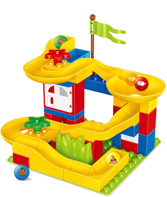 Knikkerbaan Marble Run Klein - Geschikt voor Lego - 48 onderdelen - 3+ jaar van Merkloos