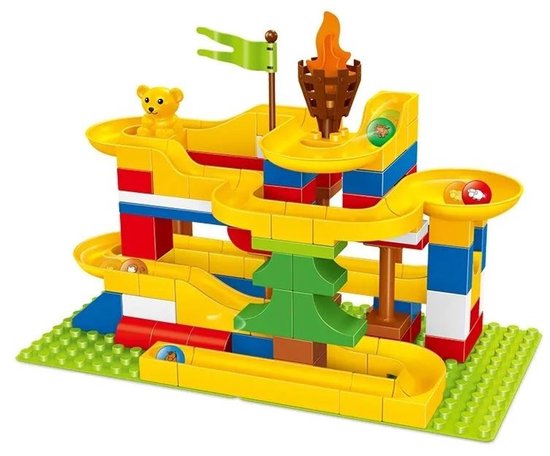 Knikkerbaan Marble Run Medium- Geschikt voor Lego - 88 onderdelen - 3+ jaar van Merkloos