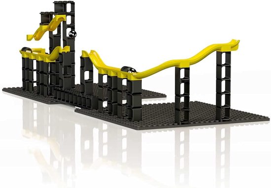 Knikkerbaan Set - Gausskanon Bouwset - Magnetisch Experimenteren - 70 Delige Set - 27.5 x 22.3 cm - Zwart Geel van Merkloos