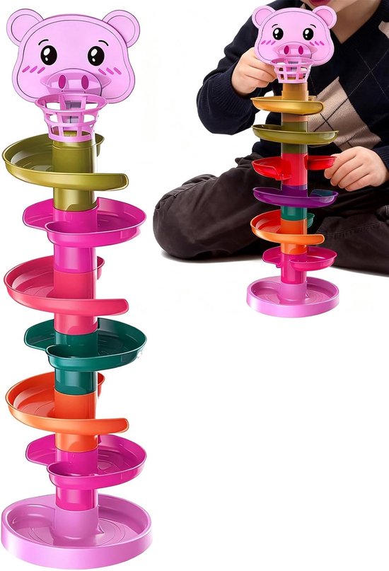 Knikkerbaan Speelgoed - Bal Gooi Spel - Vroege Educatie - Stevige Materialen - 435 x 14 x 14 cm van Merkloos