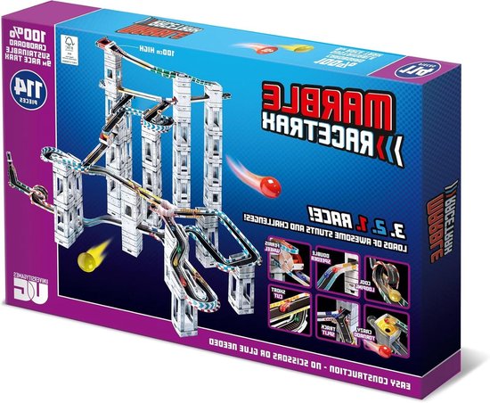 Knikkerbaan Spel - Racebaan Bouwset - Educatief Spelen - 114 Delige Set - 110 cm Hoog - Multicolor van Merkloos