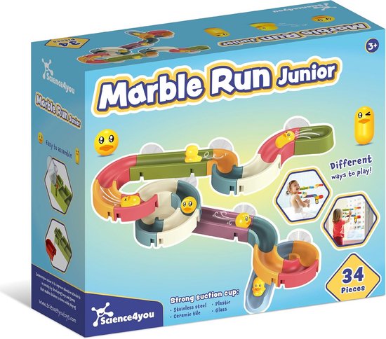 Knikkerbaan voor in Bad met Zuignappen - Educatief Water Speelgoed vanaf 3 Jaar van Toi-Toys