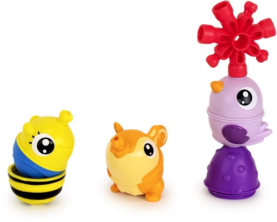 Lalaboom - Constructiespeelgoed - Set dieren - Bij en vogel - 6 Stuks van Merkloos