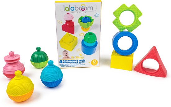 Lalaboom - Vormen En Educatieve Kralen (12 Stuks) - Geschikt Vanaf 10 Maanden van Lalaboom
