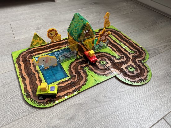 Lardic Magnetisch Speelgoed Dierentuin Racebaan - Magnetic Tiles - Bouwspeelgoed - Bouwblokken - Magna - Magneten Speelgoed - Magnetische Tegels - Bouwstenen - Montessori Speelgoed - Mind Educatief Speelgoed - Jongens & Meisjes van Merkloos