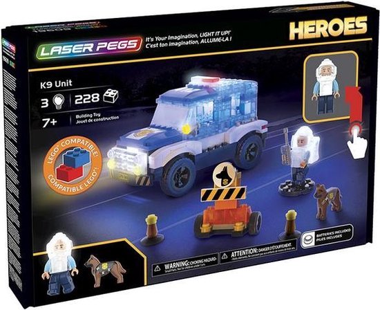 Laser Pegs Heroes K9 Unit - bouwset 228 delig incl. licht van Laser Pegs