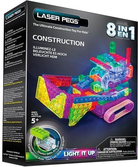 LaserPegs 8 in 1 Construction Runner van Laserpegs