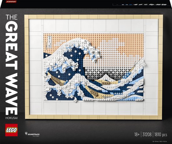 LEGO Art Hokusai – De grote golf, 3D Wanddecoratie Knutselpakket voor Volwassenen - 31208 van LEGO