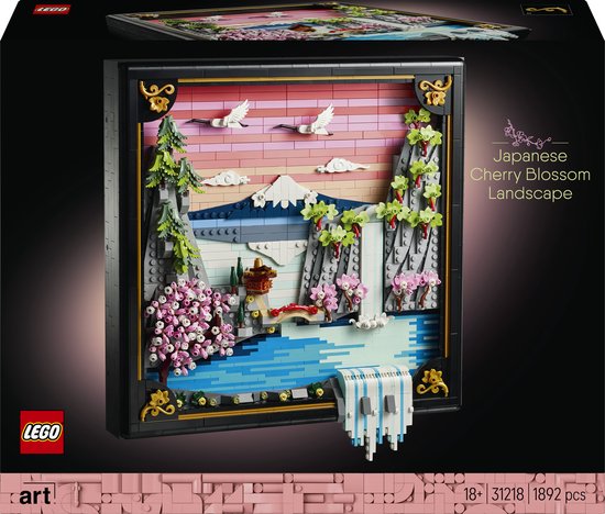 LEGO® Art Landschap met Japanse Kersenbloesems Wanddecoratie - 31218 van Merkloos
