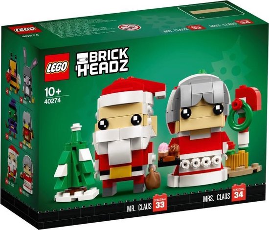 Lego Brickheadz 40274 Kerstman en kerstvrouw van LEGO