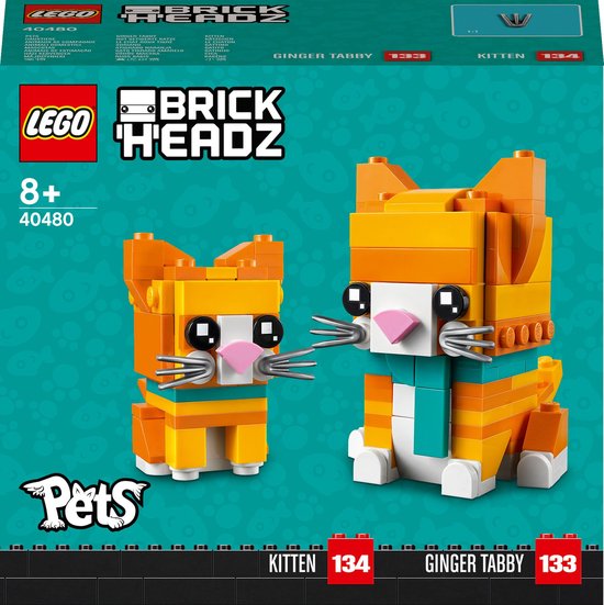LEGO Brickheadz 40480 - Kitten en Ginger Tabby van Merkloos