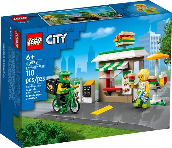 LEGO City - 40578 Sandwich winkel snackbar lego figuur lego fiets hamburgertent exclusief van LEGO