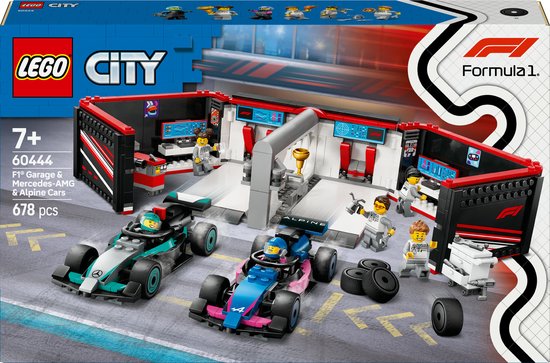 LEGO City F1 garage met Mercedes-AMG en Alpine auto's - 60444 van LEGO